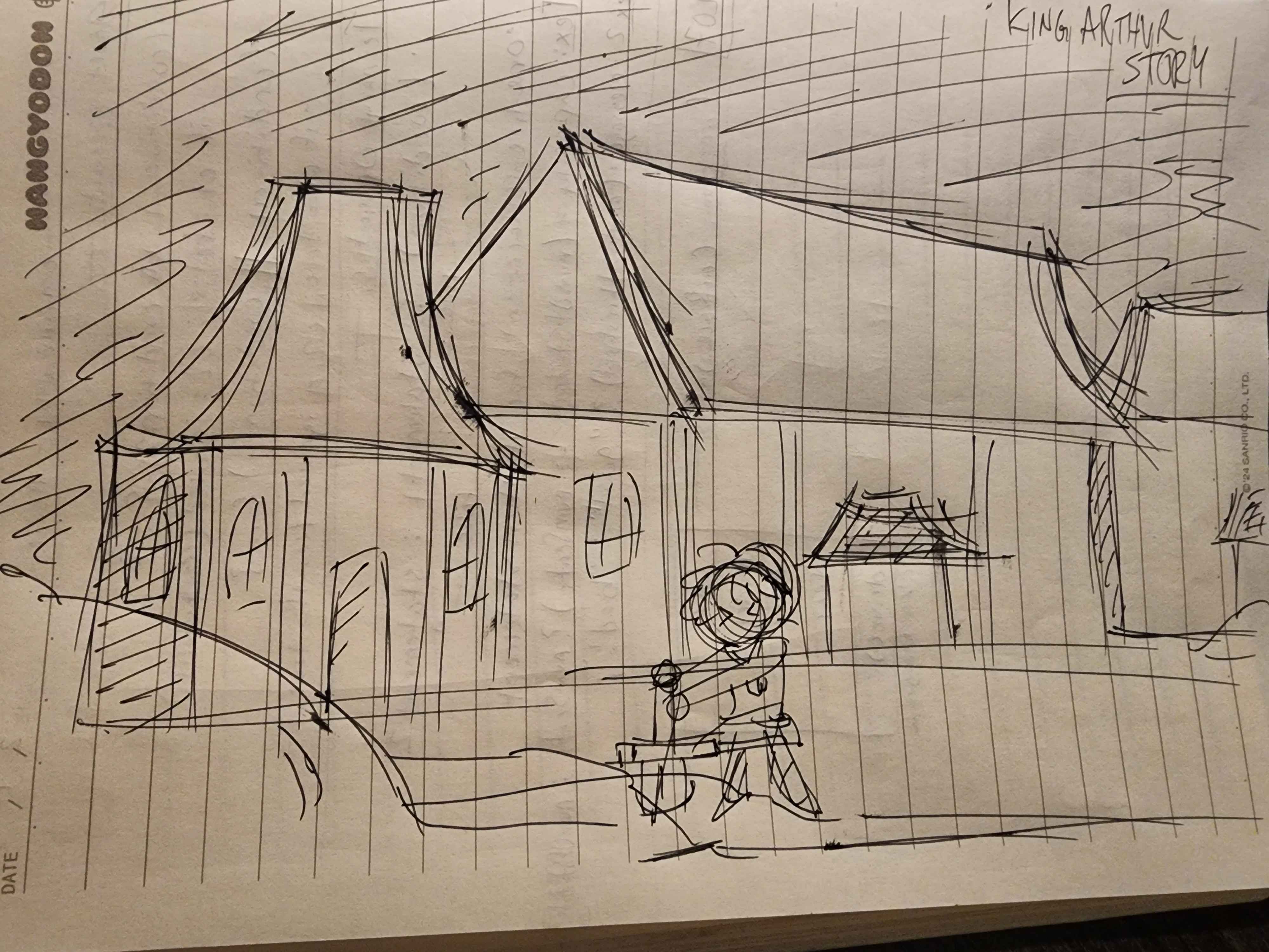 early concept art of a medevil town