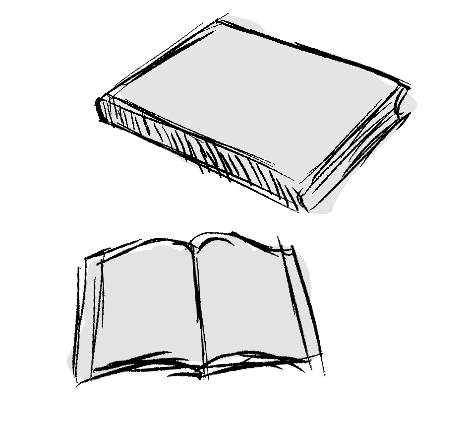 early concept art for the game's book object